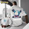 Pokémon Anime Snorlax Double-layer Printed T-shirt Men and Women Summer New Cartoon Peripheral Loose Casual Short Sleeved Top