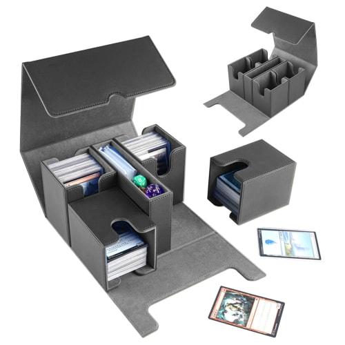 HG CHASING TRIBE Deck Case, Trading Card Case, 2024 New Upgraded 5-in-1 Separated Structure, PU Leather, Holds 880+ Cards, Large Capacity, Sleeve Comp