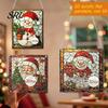 Wall Hanging Festive Art Colorful Acrylic Suncatcher, Stained Glass Style Christmas Ornaments, Santa Claus Cute Cat Ornaments Snowman Pattern