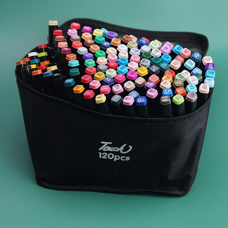 24/36/48/60/80/120/168/Colors Alcohol Drawing Markers Dual Tip Permanent Art Sketch Markers for Illustration School Supplie