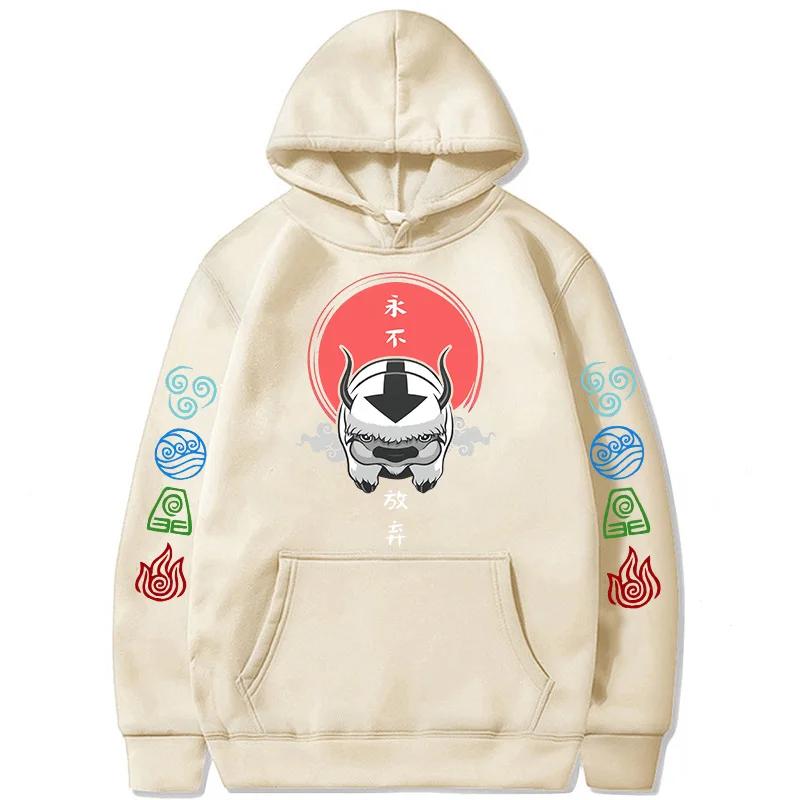 90s Casual Sweatshirts Avatar The Last Airbender Y2k Mens Hoodies Streetwear Hip Hop Harajuku Pullovers Fashion Mange Clothes