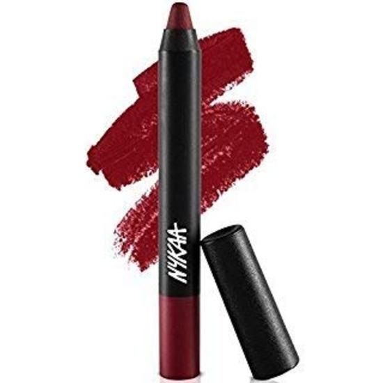 Crayon à lèvres MATTE-ilicious de Nykaa - Appelle-moi Écarlate (2,8 g) nuance n° 14 Avec Taille-crayon Cosmétique Prove Your Point