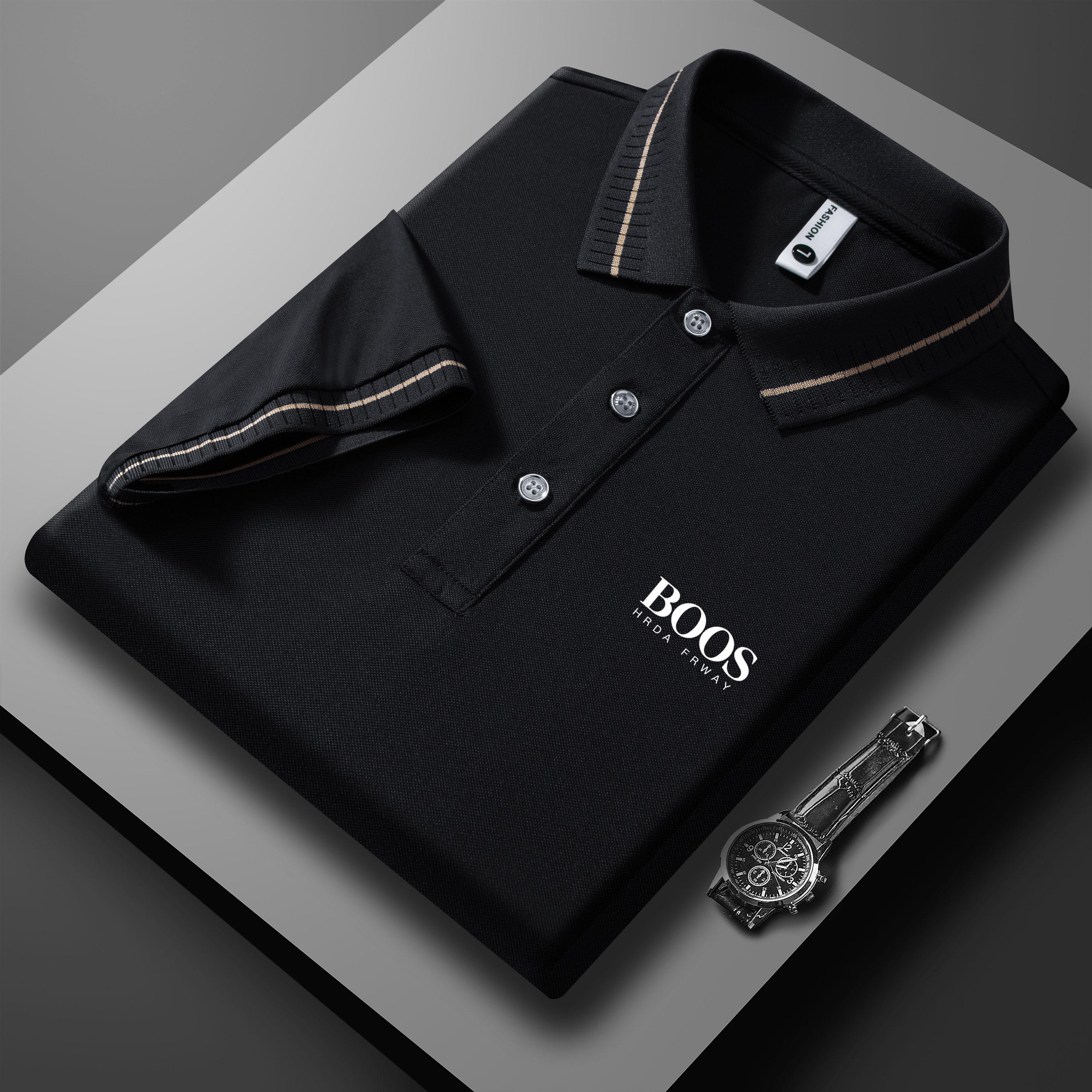 

2025 Лето Новая Спортивная Повседневная Футболка-поло с Лацканами и Вышивкой Буквами, Влагоотводящая и Потоотводящая S