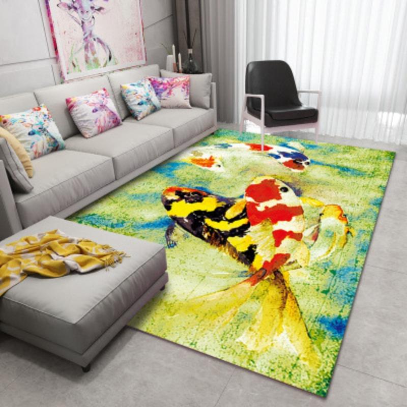 3D Printed Carpet Bedroom Bedside Carpet Long Anti Slip Floor Mat Large Living Room Floor Mat