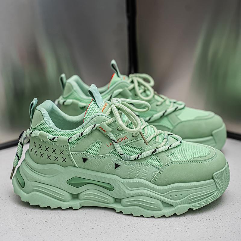 Men Summer Spring Autumn Casual Sports Sneakers Breathable Comfortable ThickSole Mesh Fashion New Trend Men's Shoes Versatile Thick Soled Chunky