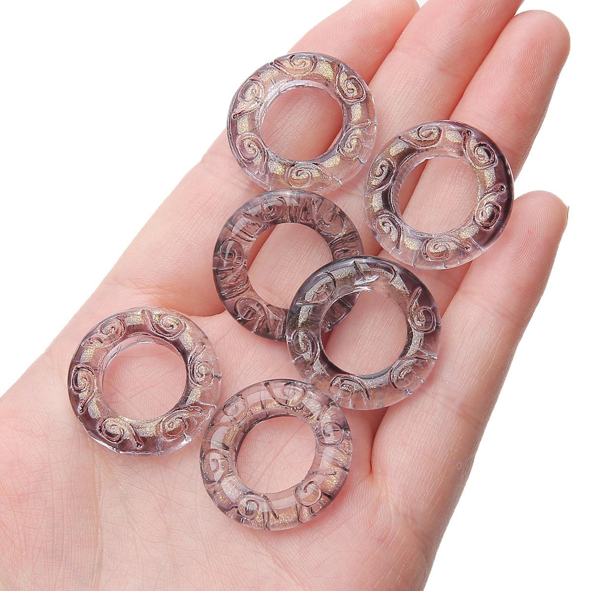 

25 мм 5 шт./пакет Стеклянное кольцо-бегунок DIY Браслет Ожерелье Серьги Поделки Ювелирные изделия Аксессуары 25mm 5pcs/bag