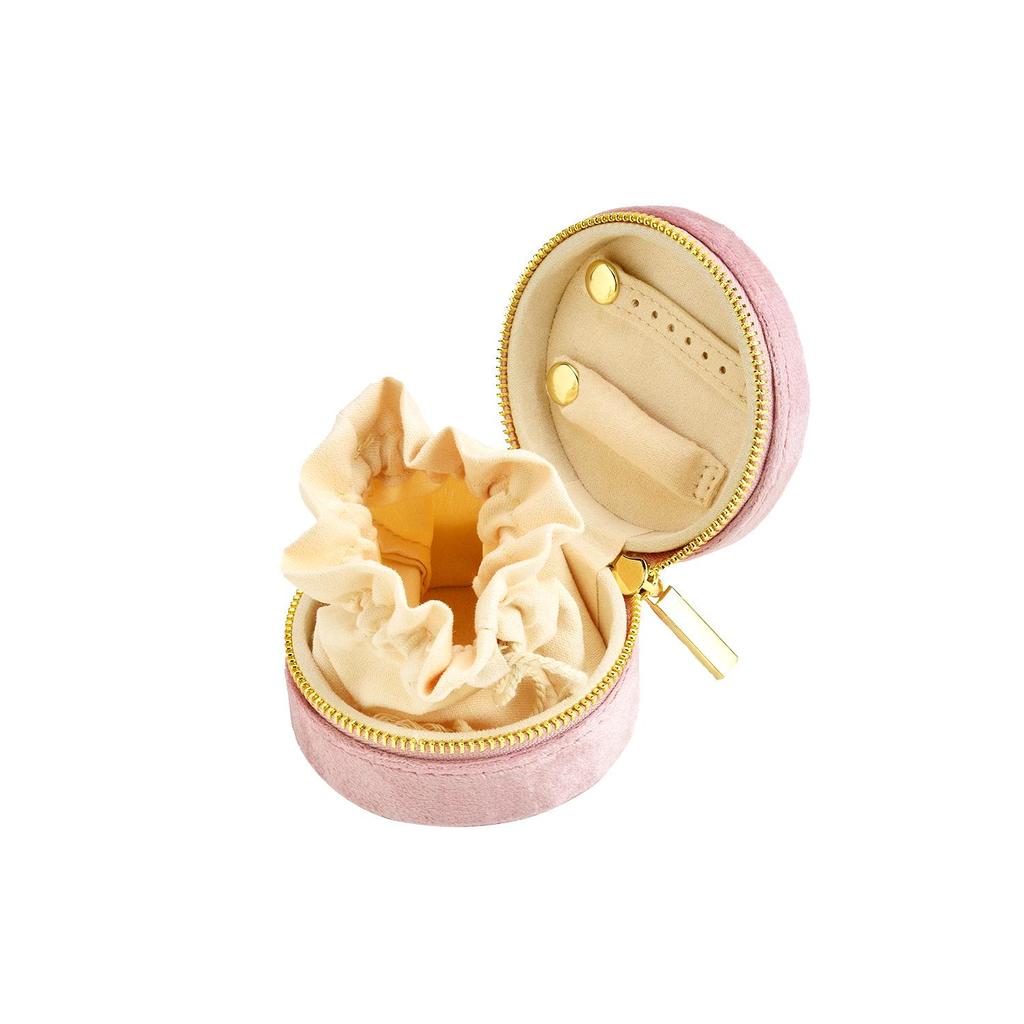 Přenosná sametová krabička na šperky ve tvaru srdce pro náhrdelníky a náušnice - Malá, velká kapacita