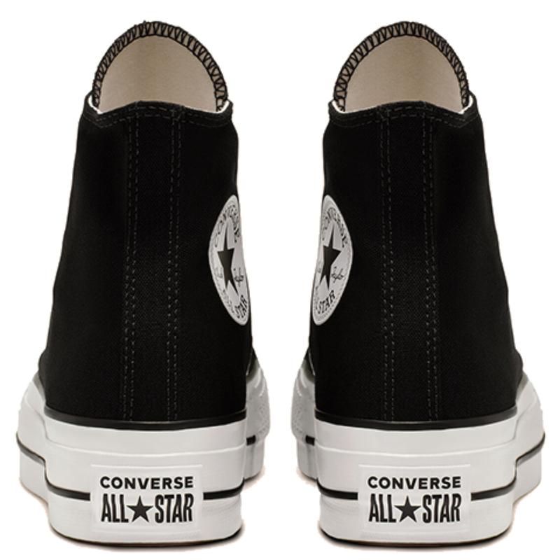 Converse All Star Lift Muffin Bottom Classic Versatile Casual High-Top Canvas Women's Black & White