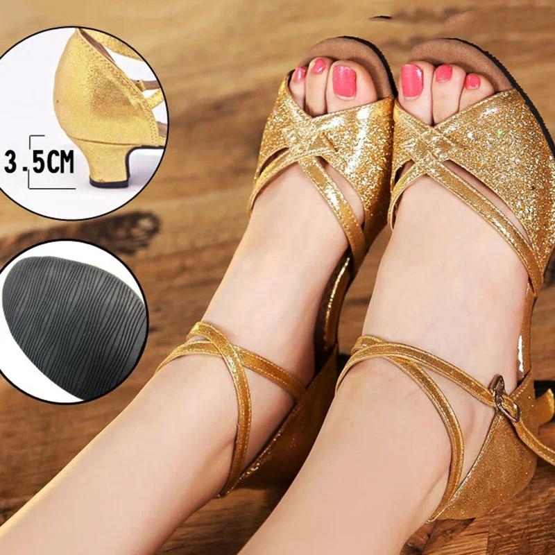 High Heel Ladies' Dancing Shoes for Latin Tango Ballroom Salsa Dance with Soft Sole
