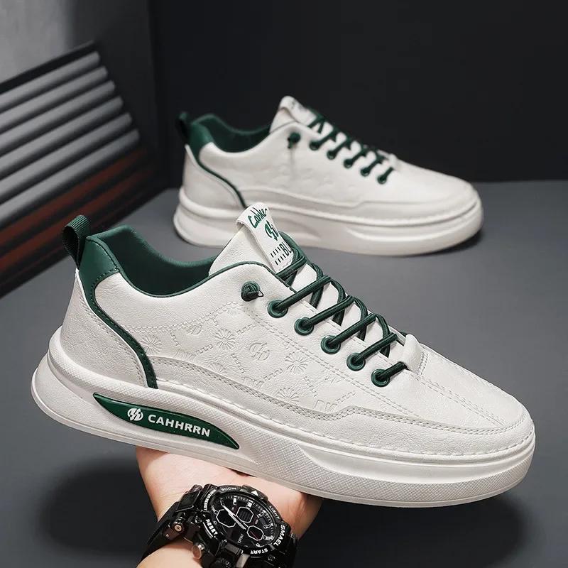 Men Sneakers Outdoor Breathable Sport Fashion Casual Shoes White Platform Skateboard Shoes Comfortable Non Slip Tennis Shoes2025