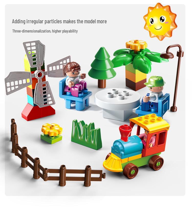 Rotating Windmill & Ferris Wheel Building Blocks Toy for Kids