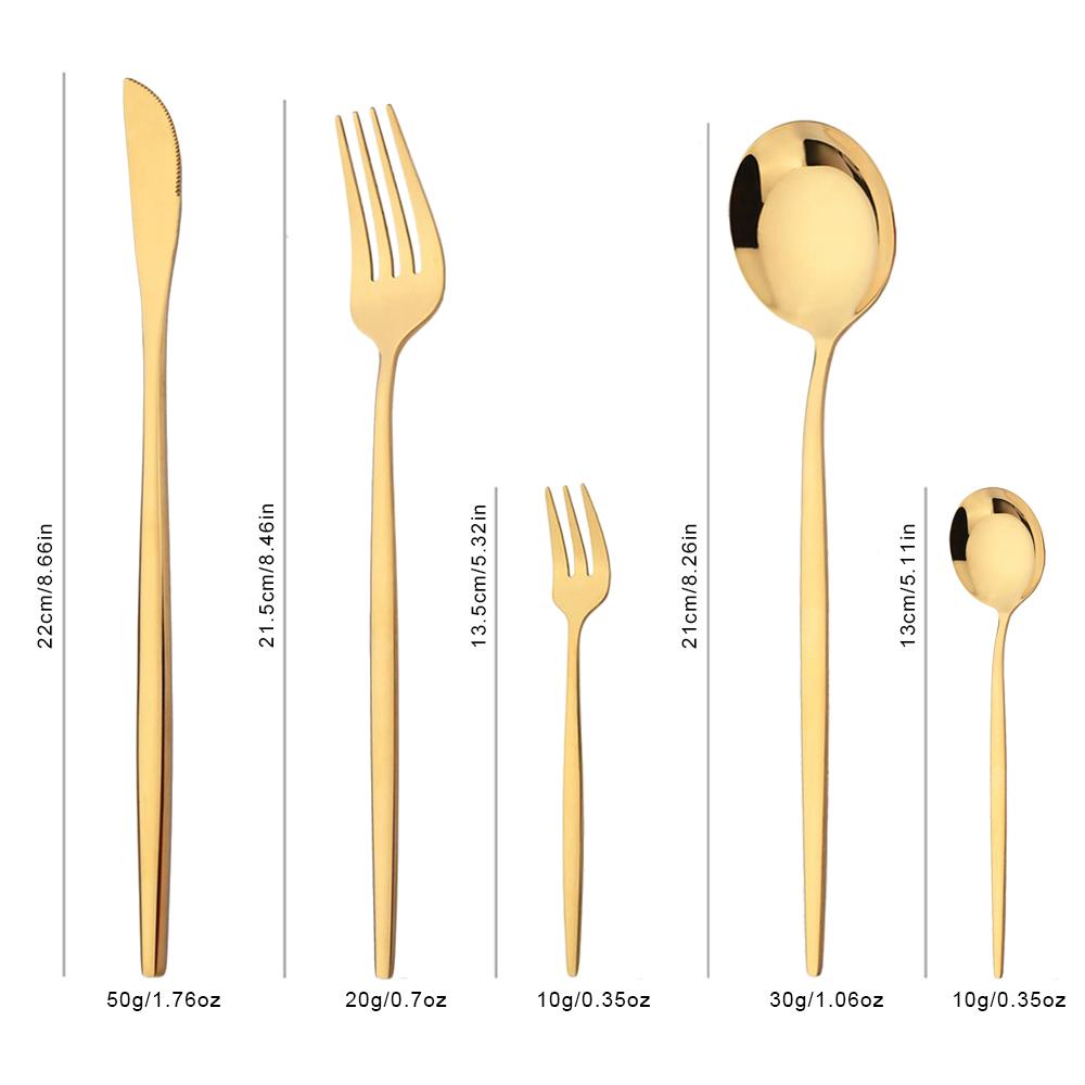 20Pcs/Set Silver Cutlery Set Stainless Steel Tableware Knife Cake Fork Spoon Dinnerware Set Kitchen Flatware Silverware