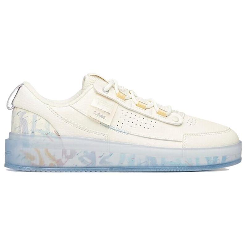 Anta Life Collection Jelly Shoe 'Stash' Slip Resistant Abrasion Resistant Low Top Skateboard Shoes Women's White Purple Sneakers 922228030-1