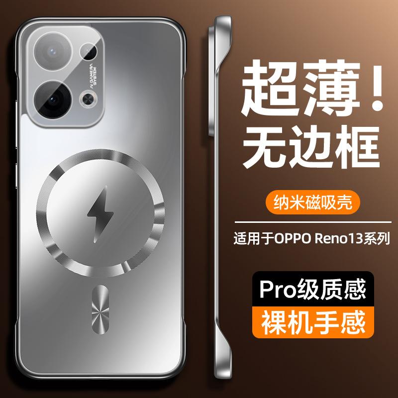 The Dazzling Gold Frameless Magnetic Phone Case Is Compatible with OPPO RENO14 Full-coverage Lens Protector and FIND X8 Ultra-thin Matte Finish