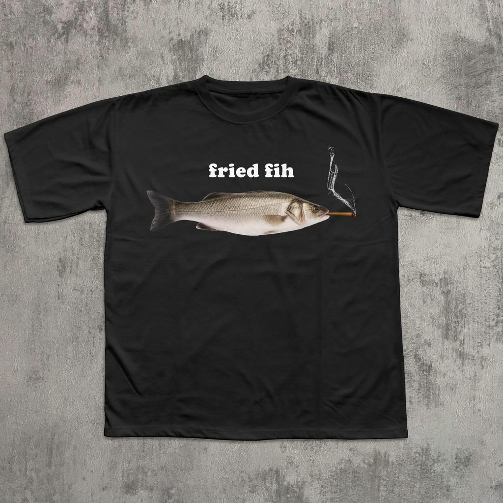 Fried Fih Funny Meme T shirt, Fish Shirt, Food Shirts, Unhinged Clothes, Silly T shirt, Inappropriate Tee, Weird Tees, GIft for Him Her