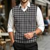 Men's V-Neck Sweater Vest Casual Wool Knit Sleeveless Top for Commute, Work and Everyday Wear