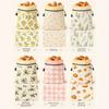 Linen Cotton Beeswax Bread Bags Lock Closure Removable Inner Bag Sourdough Bread Bag Fruit Pattern Beeswax Coated Bags