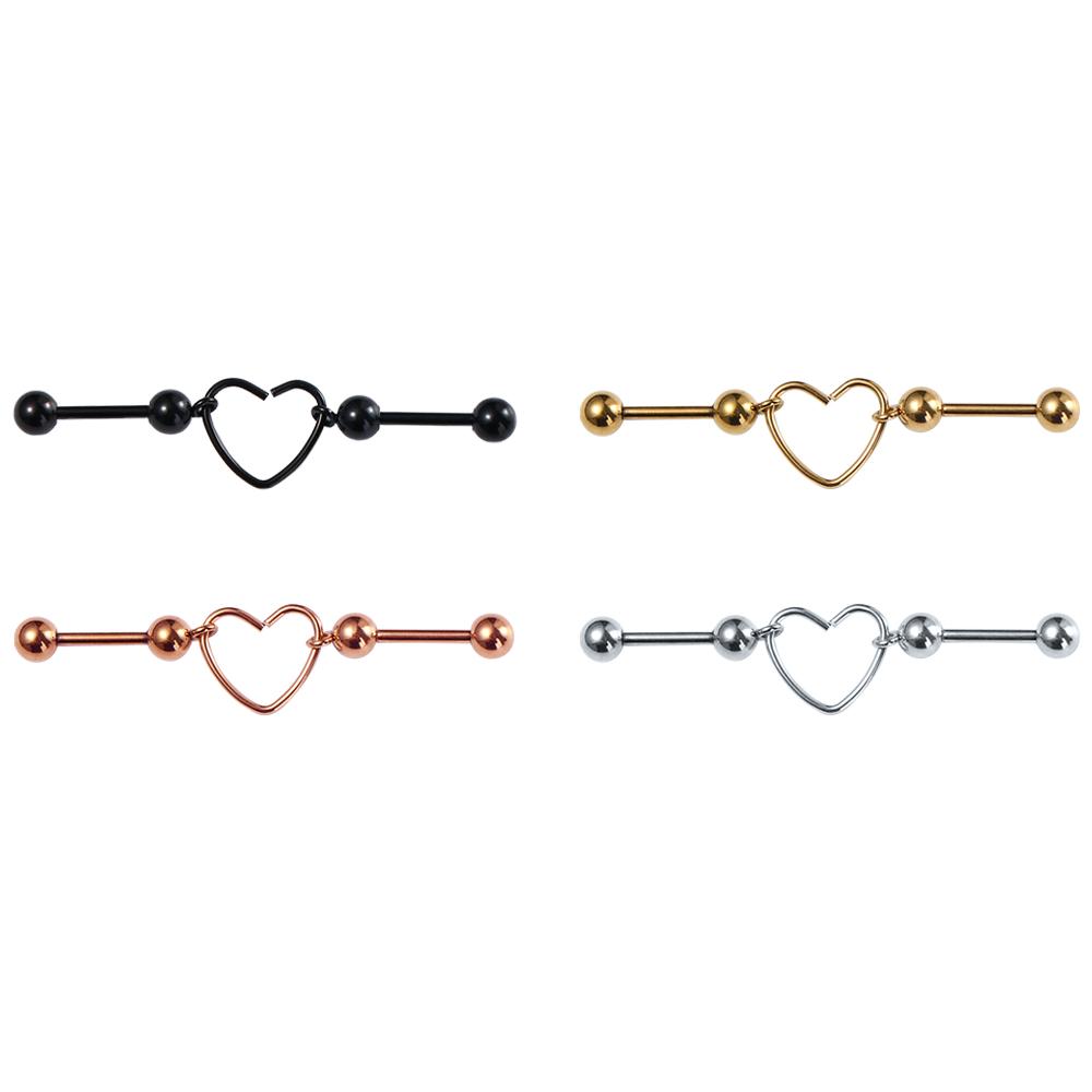 Design Lady Gothic Party Piercing Heart Earring Ear Bone Stud Women Earring Korean Style Earring