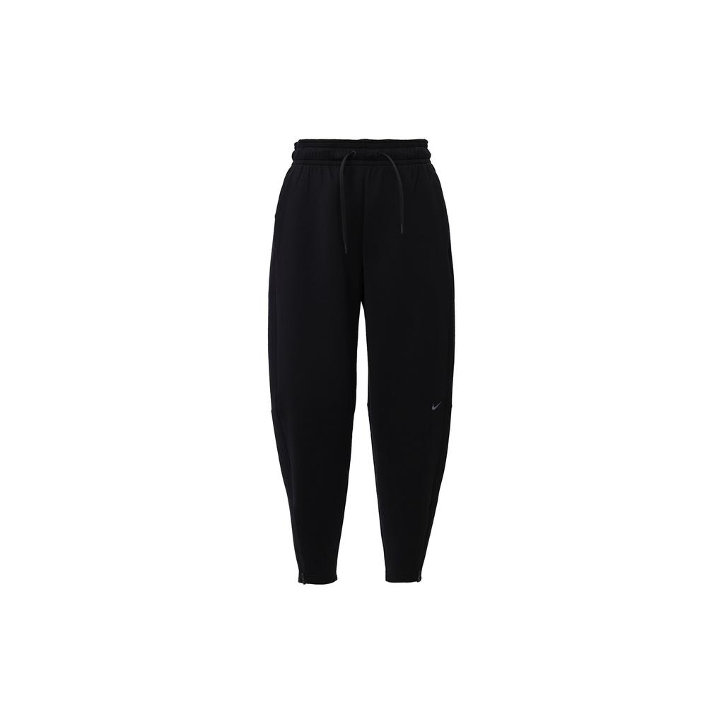 Nike Solid Color Drawstring High Waist Knitted Sports Pants Women pants Black FB5429-010