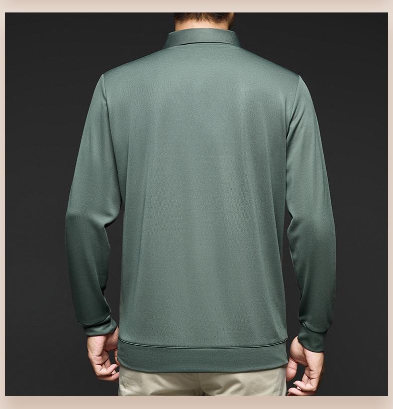 Men's Long Sleeve Rhombus Print Lapel T-shirt - Fake Two-Piece Casual Top