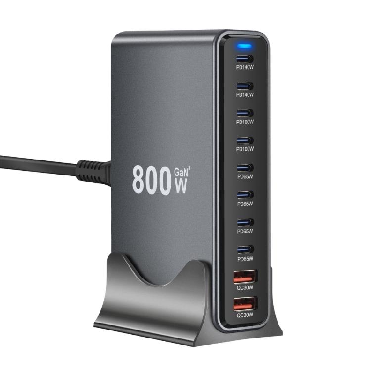 800W Technology Desktop Charging Adapter 10 Port Various Device Charging System with Overheating Protections for Phone