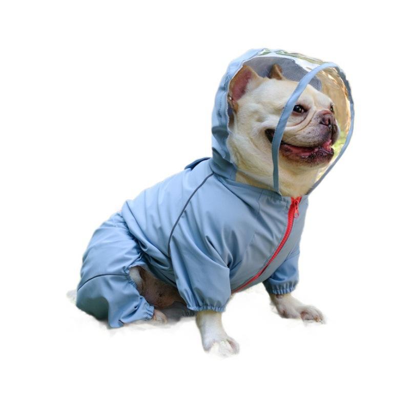 Dog Raincoat - Full Coverage, Outdoor Waterproof, Hooded Pet Raincoat for French Bulldogs, Pugs, Bichons, and Small To Medium-sized Dogs
