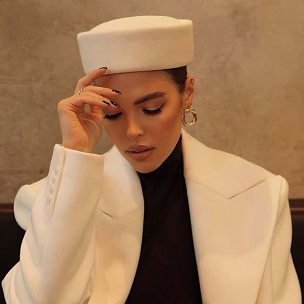 French Style Pillbox Hat Vintage Looking Formal Hat Airline Stewardess Caps  Performances