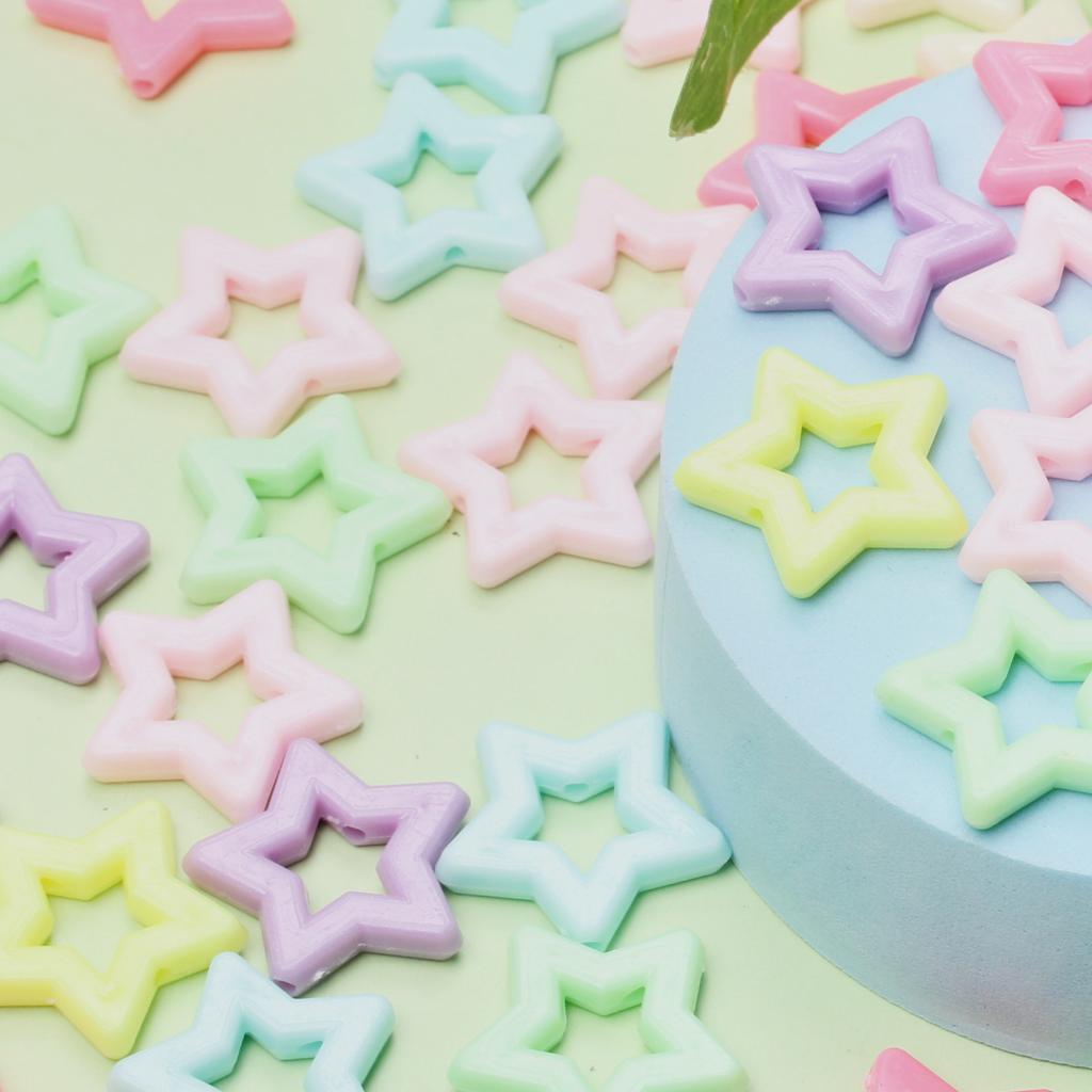 Moda de înaltă calitate, mărgele libere scobite, flori colorate, stele de mare, acrilice, mărgele DIY lucrate manual, 50 buc Accesorii DIY, margele de bijuterii