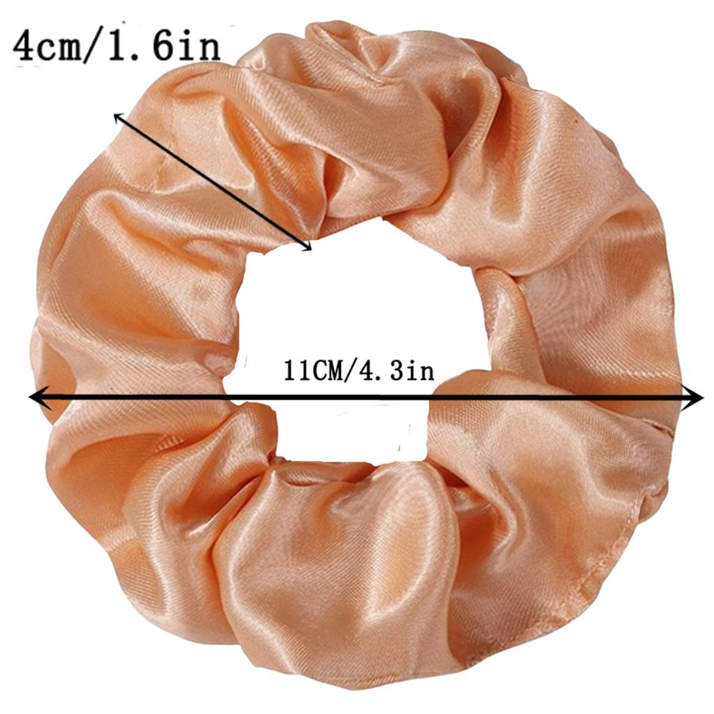 12pcs New Satin Fabric Sausage Loop Hair Rings Set Solid Colour Fabric Loop Hair Rope Hair Scrunchies Scrunchy Black Coffee