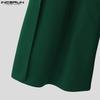 INCERUN Men High Waist Casual Long Splits Wide Legs Pants Trousers