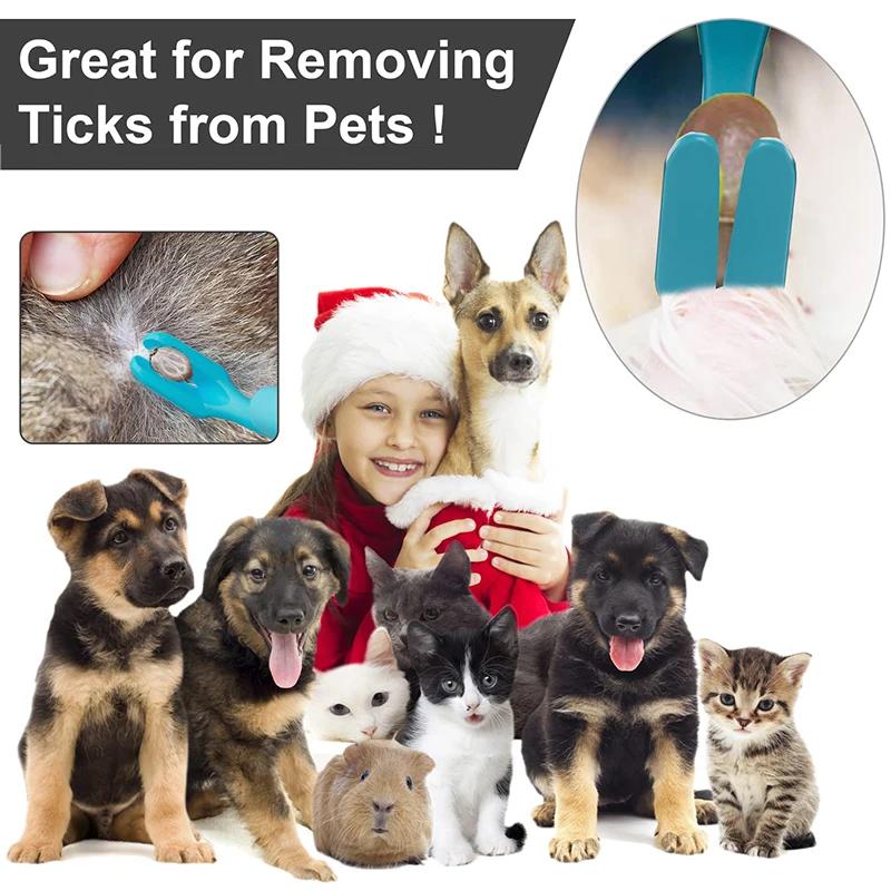 3pcs/set Pet Tick Remover Hook Plastic Flea Pull Tweezer Removal Tick Gadget Cleaning Accessaries for Dogs Cats Human