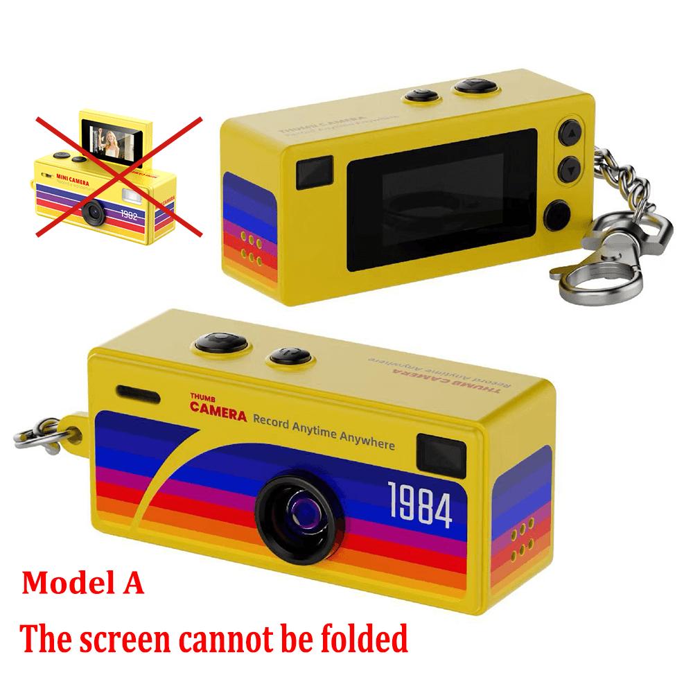 

1080P MINI Digital Camera Kids Keychain Camera Small Thumb Camcorder Video Recorder Flash Multi-Color Retro Style for Children NONE Card