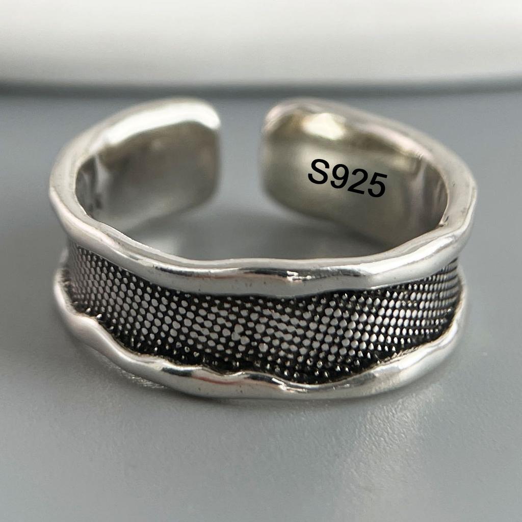 925 Sterling Silver Rings for Women Couple Minimalist Handmade Simple Retro Flower Heart Ring Fine Jewelry Gift Prevent Allergy