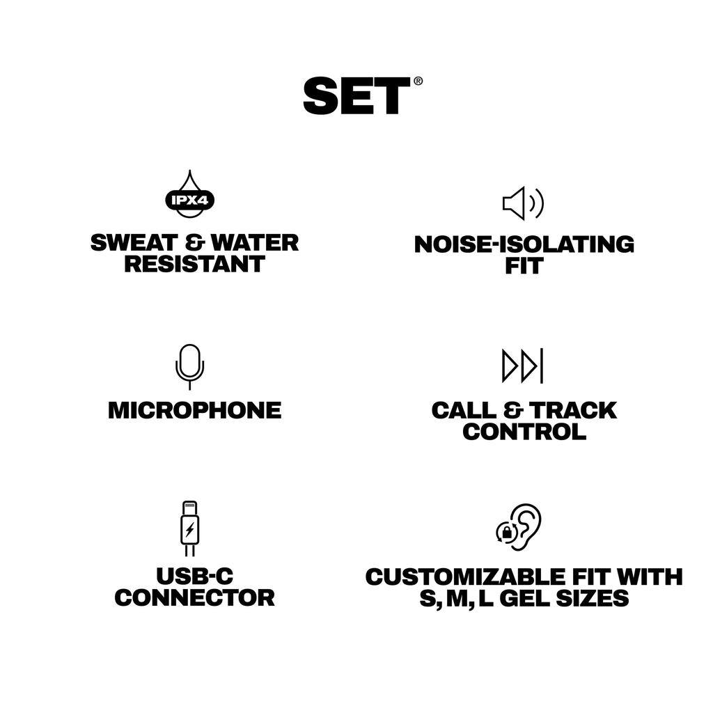 Skullcandy Official Store Earphone Set, Type C, USB Type C, iPad Pro, Sport, IPX4, In-Ear, with Mic, Calls, Song Selection, Noise Isolation, Original