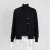 European-American High Neck Knit Sweater Cardigan Set for Spring/Autumn 2026 - Women's Long Sleeve Top + Cardigan