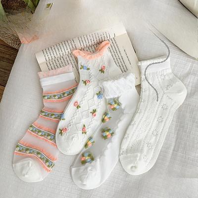 Women's Summer Thin Leisure All Kinds of Mesh Short Tube Cotton Socks