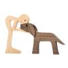 Dog And Human Ornament Rustic Wooden Boy And Dog Decoration Minimalist Puppy