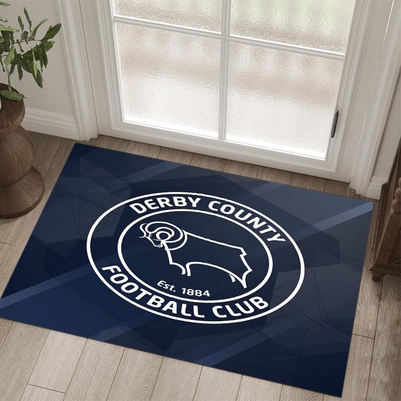 Derby County Design Crystal Velvet Carpet Cozy Non?Slip Printed Rug For Bedroom Living Room Entrance