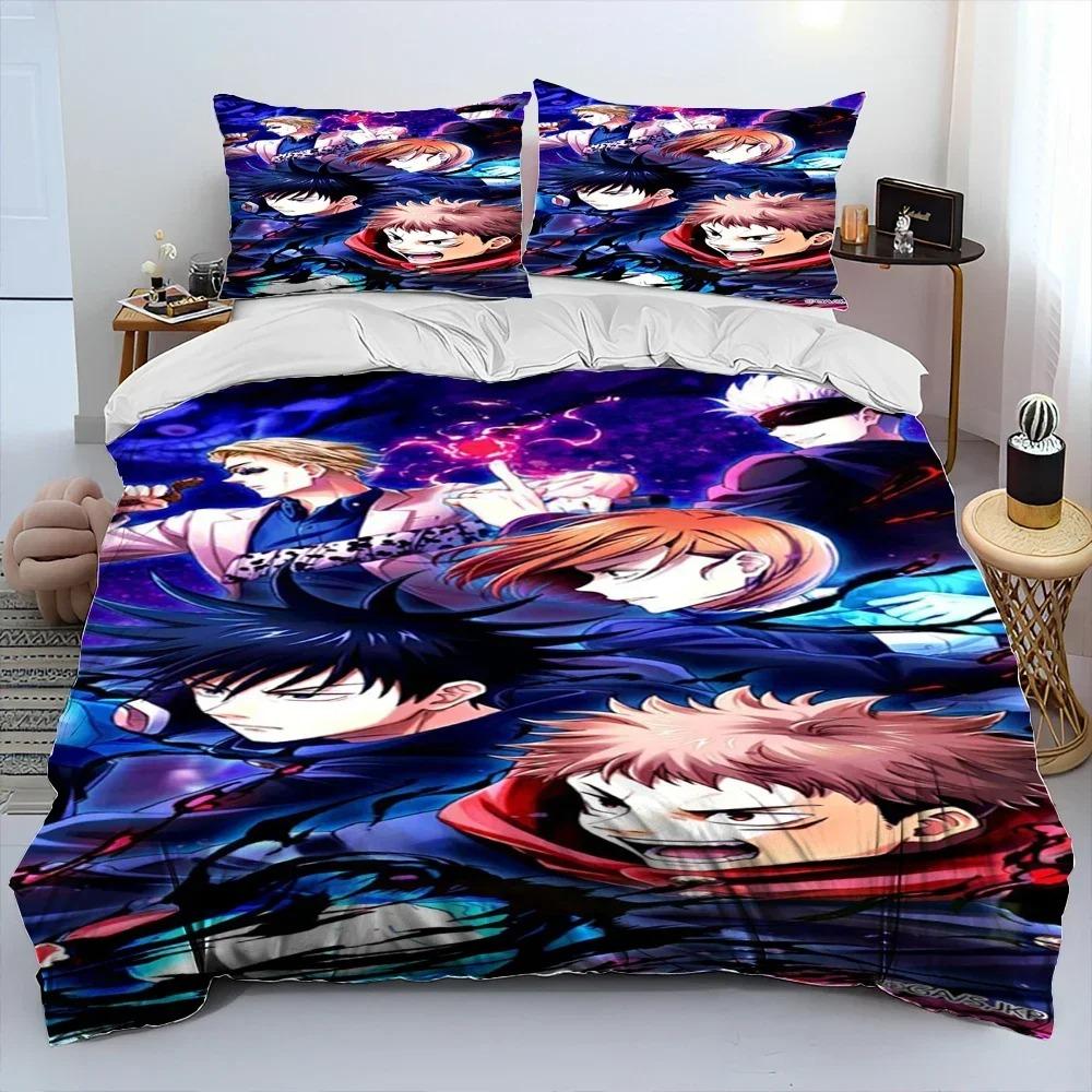Comforter 3D Jujutsu Kaisen Anime Cartoon Bedding Set 3D Printed Suitable For Bedroom Kids Home Textile