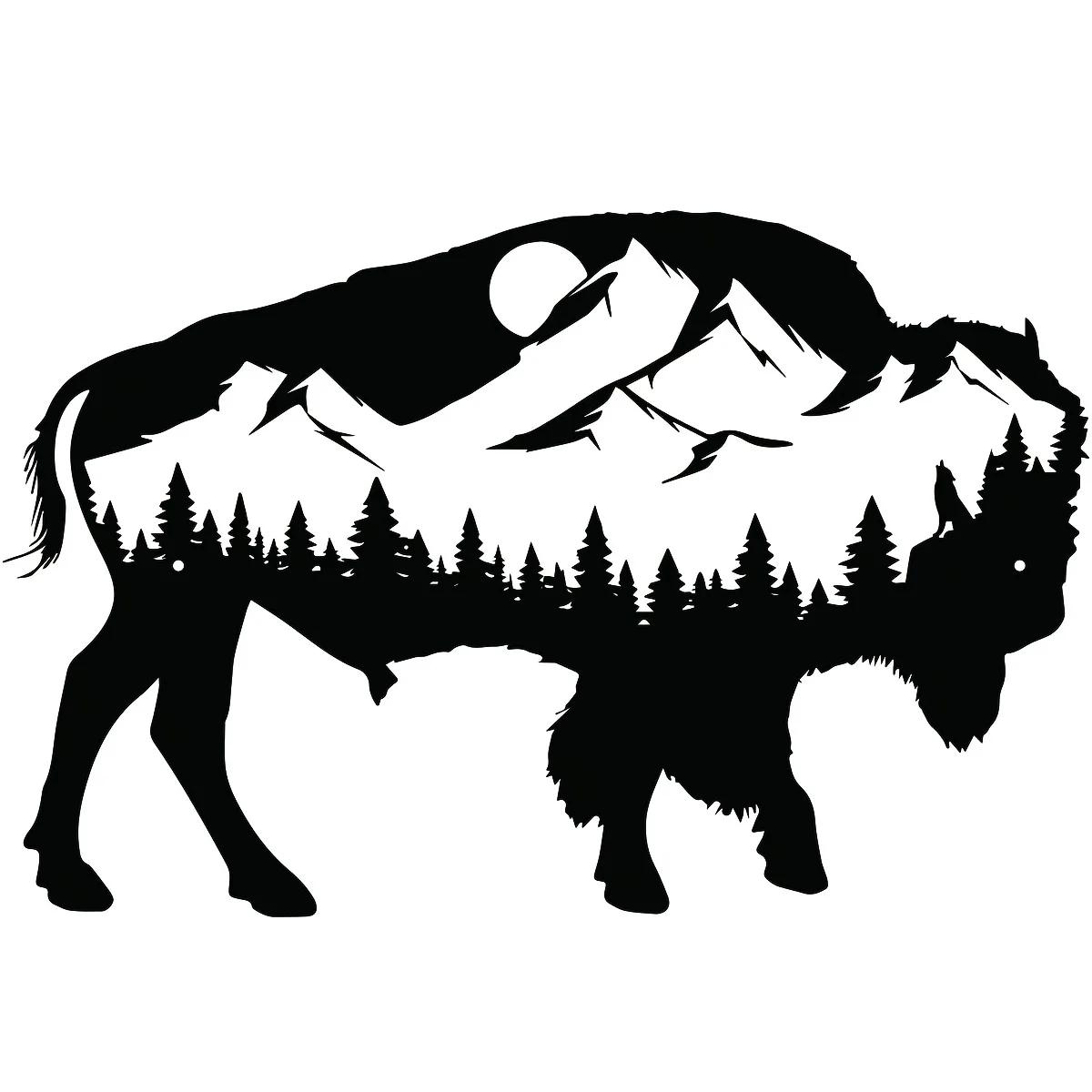 

Декор для стен из металла с изображением дикой коровы - украшение с изображением дикой природы для спальни, гостиной, фермерского дома, сада и декора комнаты на Хэллоуин светло-серый