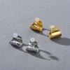 Nischen Design Schwere Industrie Fortgeschrittener Metall Kupferbeschichtet 18 Karat Echtsilber Breite Edition Schmuck S925 Silberne Nadel Ohrringe Temperament Ohrringe