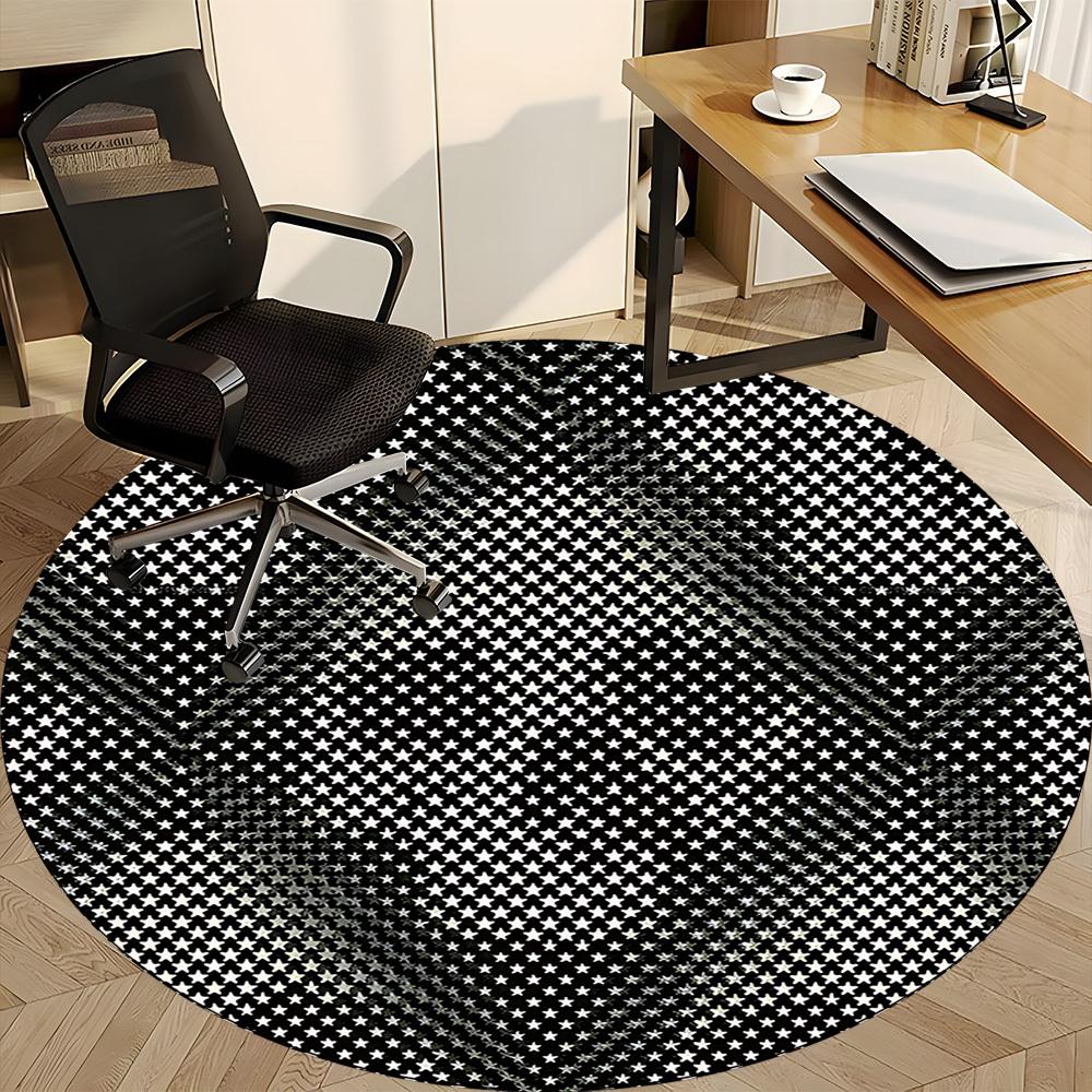 1pc Skull Pattern Carpet, Round Non Slip Durable Large Size Office Carpet, Suitable for Office