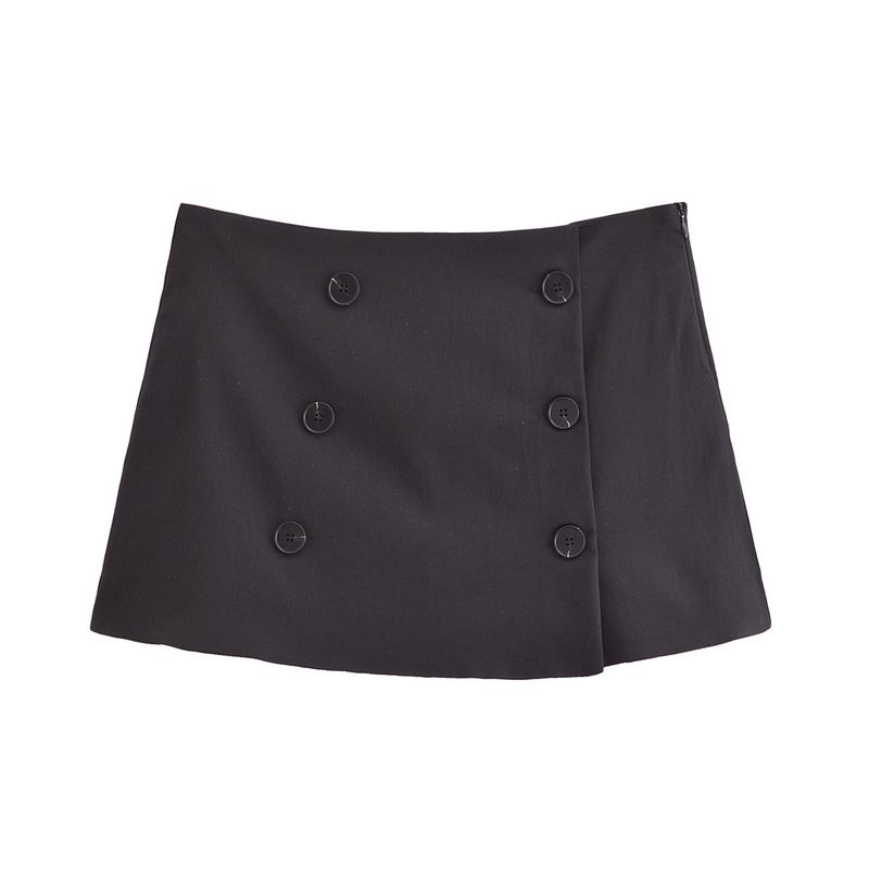 

Kaslead Новое поступление Женский модный стиль Модный элегантный Декорированный ряд пуговиц Средняя посадка Повседневные кюлоты 3152516 Black L