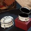 European Style Necklace Storage Box  ,Oval Alloy Large Inlaid Gem Ring Storage Jar Dresser Necklace Organizer Display Case