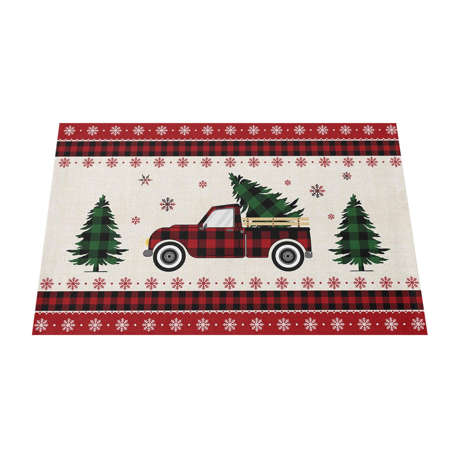 

Веселого Різдва плед Різдвяна ялинка Сніжинка лляна прикраса столу One Size