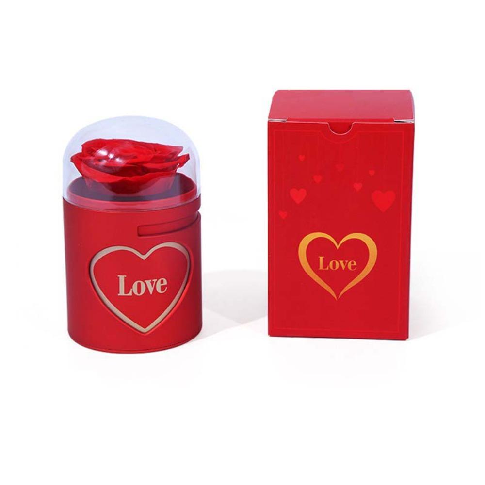 Soap Rose Flower Finger Ring Box Rotation Valentine's Day Gift Box Wedding