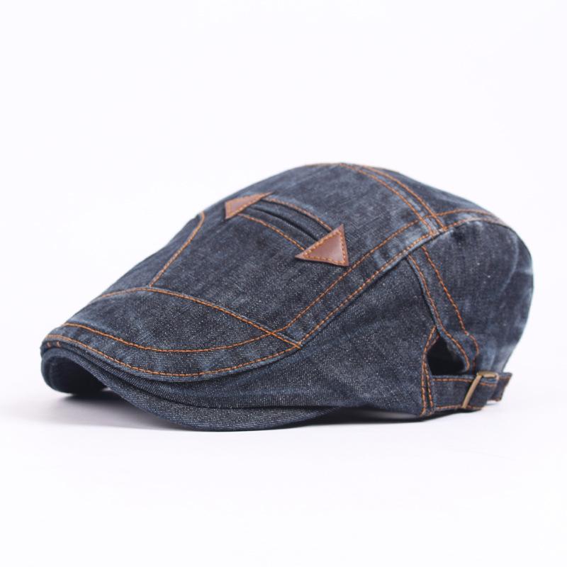 Fashion Spring Summer Jeans Beret Hats For Men Women Quality Casual Unisex Denim Beret Cap Fitted Sun Cabbie Flat Cap
