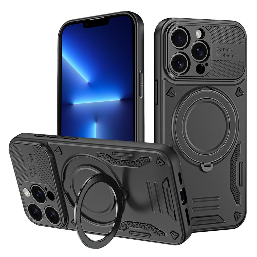 For iPhone 13 Pro Case Compatible with MagSafe Shockproof TPU + PC Phone Back Cover with Kickstand