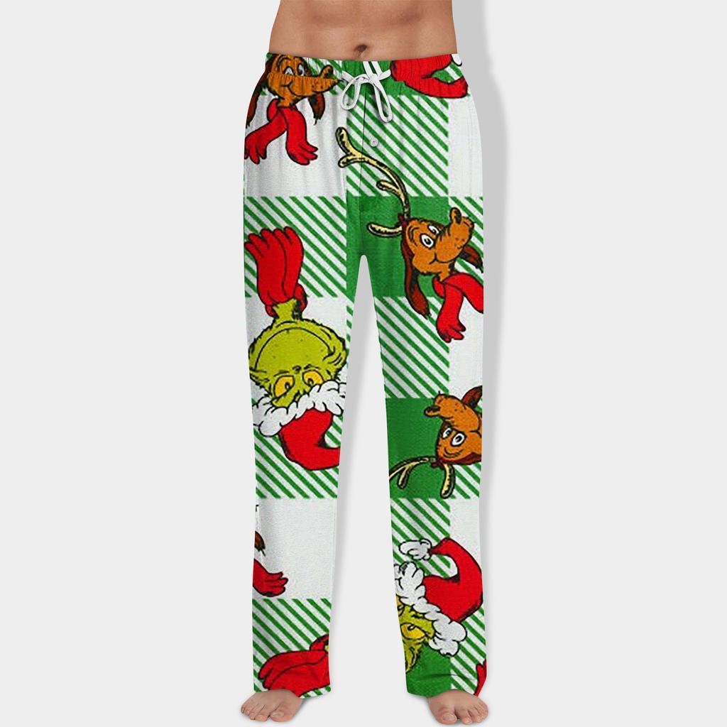 Men's Allover Printed Home Pants Sleeping Pajama Pants Long Pants Pajama Pants Yoga Pants