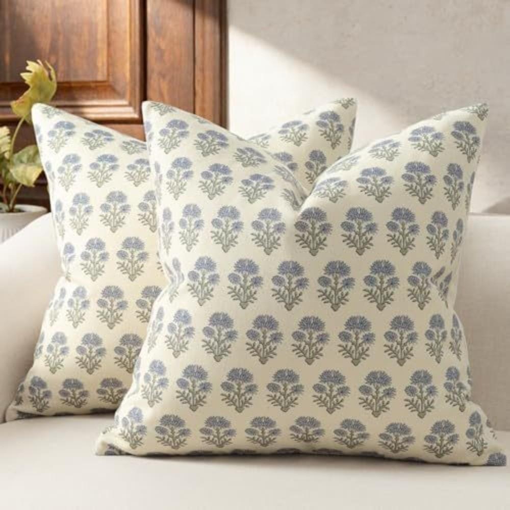 

18x18in Throw Pillow Cover Vintage Style Cushion Covers New Sofa Pillow Cases Farmhouse Decor Pattern A-B